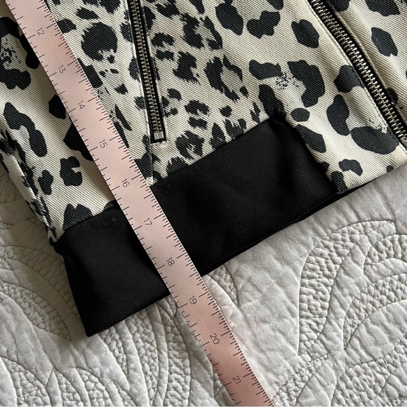 Nicholas - Leopard Print Leather Combo Bomber Jacket - Picture 15 of 16
